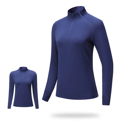 I DID IT MOM Quarter-Zip Long Sleeve Women— Breathable, Quick-Dry & Watch-Ready