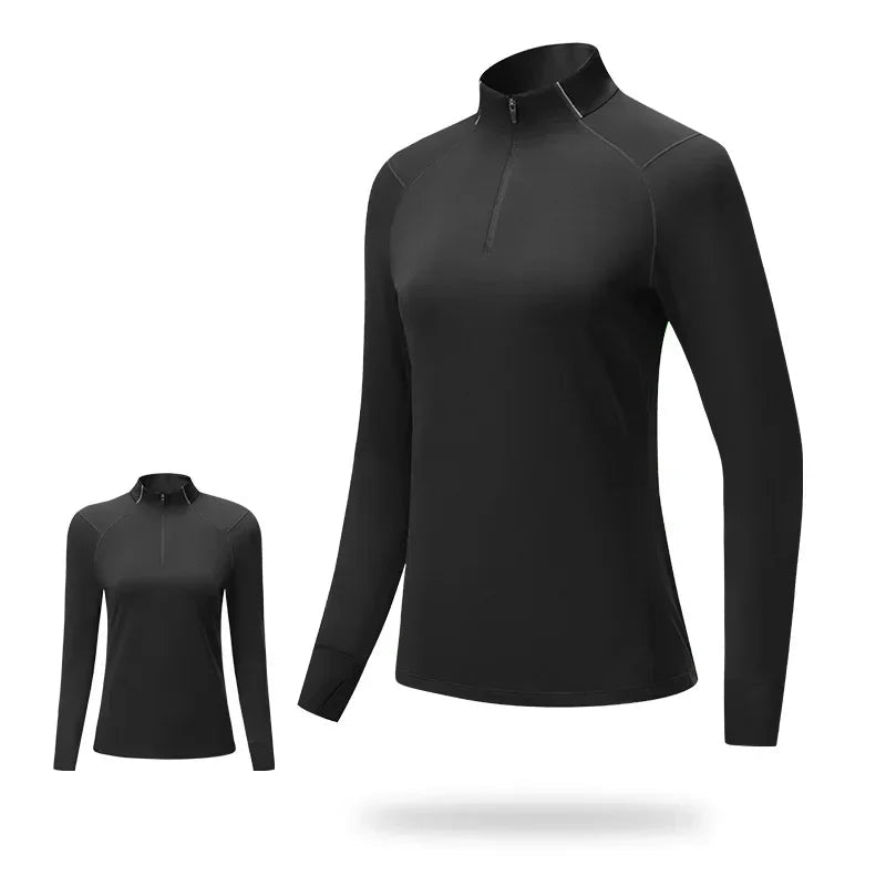 I DID IT MOM Quarter-Zip Long Sleeve Women— Breathable, Quick-Dry & Watch-Ready