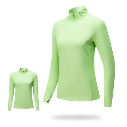 I DID IT MOM Quarter-Zip Long Sleeve Women— Breathable, Quick-Dry & Watch-Ready